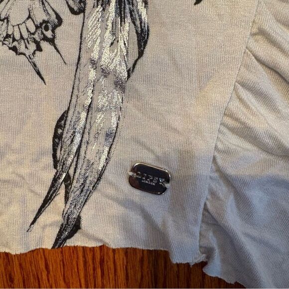 JINOVA NWT Size 6 Black Wide-Leg Pants with Bold Floral Print - Picture 3 of 4